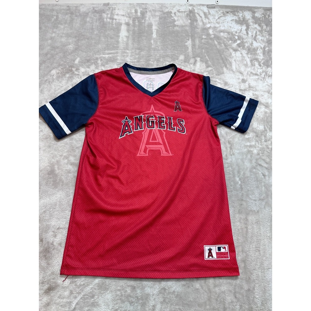 Gen2 MLB LA Angels Jersey Youth Size Large 14/16 Mike Trout Red Flawed Hemline